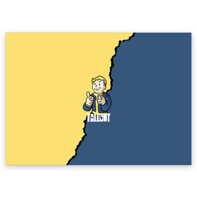 Поздравительная открытка с принтом Fallout logo boy в Екатеринбурге, 100% бумага | плотность бумаги 280 г/м2, матовая, на обратной стороне линовка и место для марки
 | boy | fallout | game | newvegas | nukacola | shelter | апокалипсис | вегас | война | игра | игроман | компьютерные | лого | логотип | логотипигры | наездник | оружие | персонажи | постапокалипсис | свобода | симулятор