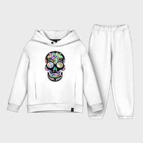 Детский костюм хлопок Oversize с принтом Flowers в Екатеринбурге,  |  | color | flowers | jaw | rose | skull | teeth | зубы | пасть | цвет | цветы | череп