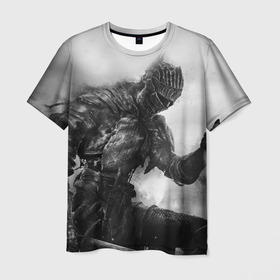 Мужская футболка 3D с принтом DARK SOULS в Екатеринбурге, 100% полиэфир | прямой крой, круглый вырез горловины, длина до линии бедер | dark | dark souls | demon souls | knight | praise the sun | дарк соулс | демон соулс | игры | рыцарь | темные души | тьма