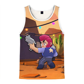 Мужская майка 3D с принтом Brawl Stars Colt в Екатеринбурге, 100% полиэстер | круглая горловина, приталенный силуэт, длина до линии бедра. Пройма и горловина окантованы тонкой бейкой | art | brawl stars | colt | game | games | арт | бровл старс | кольт