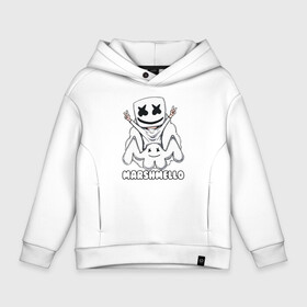 Детское худи Oversize хлопок с принтом MARSHMELLO в Екатеринбурге, френч-терри — 70% хлопок, 30% полиэстер. Мягкий теплый начес внутри —100% хлопок | боковые карманы, эластичные манжеты и нижняя кромка, капюшон на магнитной кнопке | dj | marshmello | marshmellow | usa | америка | клуб | клубная музыка | мармело | маршмелло | маршмеллоу | музыка | музыкант