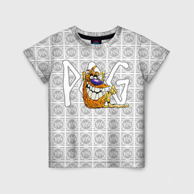 Детская футболка 3D с принтом POG в Екатеринбурге, 100% гипоаллергенный полиэфир | прямой крой, круглый вырез горловины, длина до линии бедер, чуть спущенное плечо, ткань немного тянется | 1994 | 90е | oldschool | pogs | retro | капсы | кэпсы | сотки | фишки