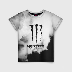 Детская футболка 3D с принтом MONSTER ENERGY в Екатеринбурге, 100% гипоаллергенный полиэфир | прямой крой, круглый вырез горловины, длина до линии бедер, чуть спущенное плечо, ткань немного тянется | adrenalin | energy monster | monster | monster energy | monstr | sport | адреналин | монстер | монстр | напиток | спорт | энергетик