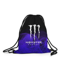 Рюкзак-мешок 3D с принтом MONSTER ENERGY в Екатеринбурге, 100% полиэстер | плотность ткани — 200 г/м2, размер — 35 х 45 см; лямки — толстые шнурки, застежка на шнуровке, без карманов и подкладки | adrenalin | energy monster | monster | monster energy | monstr | sport | адреналин | монстер | монстр | напиток | спорт | энергетик