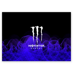 Поздравительная открытка с принтом MONSTER ENERGY в Екатеринбурге, 100% бумага | плотность бумаги 280 г/м2, матовая, на обратной стороне линовка и место для марки
 | adrenalin | energy monster | monster | monster energy | monstr | sport | адреналин | монстер | монстр | напиток | спорт | энергетик