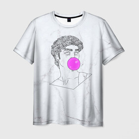 Мужская футболка 3D с принтом Bubble gum в Екатеринбурге, 100% полиэфир | прямой крой, круглый вырез горловины, длина до линии бедер | bubble gum | скульптура | статуя