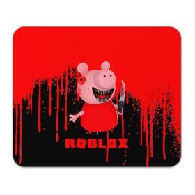 Коврик для мышки прямоугольный с принтом Roblox piggy/Свинка Пигги. в Екатеринбурге, натуральный каучук | размер 230 х 185 мм; запечатка лицевой стороны | game | gamer | logo | minecraft | piggi | roblox | simulator | игра | конструктор | лого | пигги | свинья | симулятор | строительство | фигура