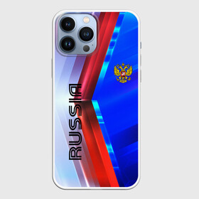 Чехол для iPhone 13 Pro Max с принтом RUSSIA SPORT в Екатеринбурге,  |  | Тематика изображения на принте: russia | russia sport | народный | народный стиль | отечество | патриот | роспись | россия | россия спорт | русский | спорт | триколор | узоры | флаг | я русский