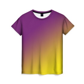 Женская футболка 3D с принтом ГРАДИЕНТ в Екатеринбурге, 100% полиэфир ( синтетическое хлопкоподобное полотно) | прямой крой, круглый вырез горловины, длина до линии бедер | gradient | summer | textures | tie dye | абстракт | градиент | желтая | лето | переход | радуга | тай дай | текстура | текстуры | фиолетовая | хиппи | цвета