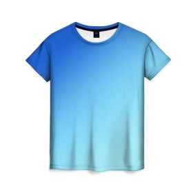 Женская футболка 3D с принтом blue в Екатеринбурге, 100% полиэфир ( синтетическое хлопкоподобное полотно) | прямой крой, круглый вырез горловины, длина до линии бедер | gradient | summer | textures | tie dye | абстракт | градиент | лето | море | небо | переход | радуга | синяя | тай дай | текстура | текстуры | хиппи | цвета