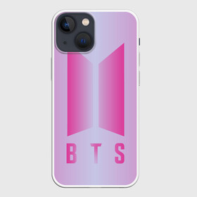 Чехол для iPhone 13 mini с принтом BTS в Екатеринбурге,  |  | bts | bts logo | градиент | минимализм | музыкальная группа