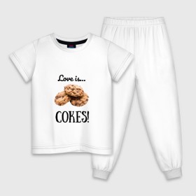 Детская пижама хлопок с принтом Печеньки в Екатеринбурге, 100% хлопок |  брюки и футболка прямого кроя, без карманов, на брюках мягкая резинка на поясе и по низу штанин
 | love | десерт | еда | кулинария | любовь | печенье | сладости