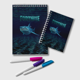 Блокнот с принтом Loot Shark Fortnite в Екатеринбурге, 100% бумага | 48 листов, плотность листов — 60 г/м2, плотность картонной обложки — 250 г/м2. Листы скреплены удобной пружинной спиралью. Цвет линий — светло-серый
 | chapter 2 | fortnite | fortnite 13 | fortnite 3 | loot shark | loot shark fortnite | season 3 | shark | shark fortnite 3 | акула | акула фортнайт | акула фортнайт 3 | лут акула | сезон 3 | фортнайт | фортнайт 13 | фортнайт 3 | фортнайт вторая глава | форт