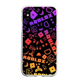 Чехол для iPhone XS Max матовый с принтом Roblox в Екатеринбурге, Силикон | Область печати: задняя сторона чехла, без боковых панелей | dynablocks | for kids | funny | roblox | robux | roleplay | белый | блоки | вселенная | герои | красный | кубики | роблокс | симулятор