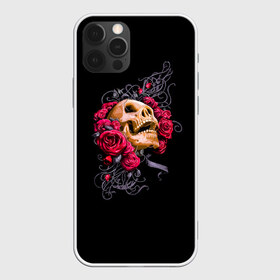 Чехол для iPhone 12 Pro Max с принтом Skull&Rose в Екатеринбурге, Силикон |  | Тематика изображения на принте: 