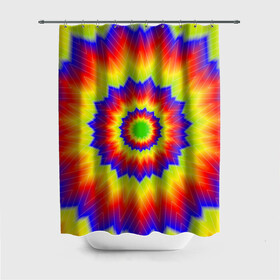 Штора 3D для ванной с принтом Tie-Dye в Екатеринбурге, 100% полиэстер | плотность материала — 100 г/м2. Стандартный размер — 146 см х 180 см. По верхнему краю — пластиковые люверсы для креплений. В комплекте 10 пластиковых колец | abstract | colorful | dye | gradient | texture | tie | абстракция | градиент | дай | тай | текстура | цветной