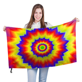 Флаг 3D с принтом Tie-Dye в Екатеринбурге, 100% полиэстер | плотность ткани — 95 г/м2, размер — 67 х 109 см. Принт наносится с одной стороны | Тематика изображения на принте: abstract | colorful | dye | gradient | texture | tie | абстракция | градиент | дай | тай | текстура | цветной