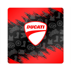 Магнит виниловый Квадрат с принтом DUCATI [2] в Екатеринбурге, полимерный материал с магнитным слоем | размер 9*9 см, закругленные углы | Тематика изображения на принте: ducati | moto | дукати | мото | мотоцикл