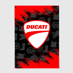 Постер с принтом DUCATI [2] в Екатеринбурге, 100% бумага
 | бумага, плотность 150 мг. Матовая, но за счет высокого коэффициента гладкости имеет небольшой блеск и дает на свету блики, но в отличии от глянцевой бумаги не покрыта лаком | ducati | moto | дукати | мото | мотоцикл