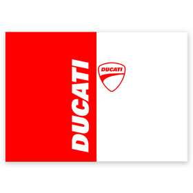 Поздравительная открытка с принтом DUCATI [4] в Екатеринбурге, 100% бумага | плотность бумаги 280 г/м2, матовая, на обратной стороне линовка и место для марки
 | ducati | moto | дукати | мото | мотоцикл