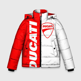 Зимняя куртка для мальчиков 3D с принтом DUCATI [4] в Екатеринбурге, ткань верха — 100% полиэстер; подклад — 100% полиэстер, утеплитель — 100% полиэстер | длина ниже бедра, удлиненная спинка, воротник стойка и отстегивающийся капюшон. Есть боковые карманы с листочкой на кнопках, утяжки по низу изделия и внутренний карман на молнии. 

Предусмотрены светоотражающий принт на спинке, радужный светоотражающий элемент на пуллере молнии и на резинке для утяжки | ducati | moto | дукати | мото | мотоцикл