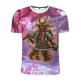 Мужская футболка 3D спортивная с принтом Самурай (Z) в Екатеринбурге, 100% полиэстер с улучшенными характеристиками | приталенный силуэт, круглая горловина, широкие плечи, сужается к линии бедра | samurai | буке | воин | вояк | мононофу | мститель | мушя | ниндзя | сабурай | самурай | слуга | солдат | цувамоно