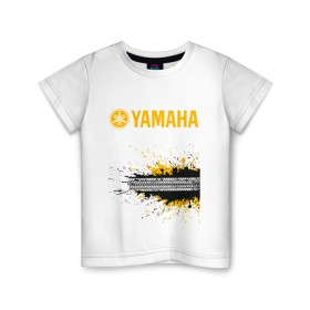 Детская футболка хлопок с принтом YAMAHA (Z) в Екатеринбурге, 100% хлопок | круглый вырез горловины, полуприлегающий силуэт, длина до линии бедер | 2020 | auto | bike | moto | motorcycle | sport | авто | автомобиль | автомобильные | байк | бренд | марка | машины | мото | мотоциклы | спорт