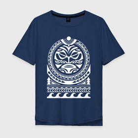 Мужская футболка хлопок Oversize с принтом Солнце и скат в полинезия в Екатеринбурге, 100% хлопок | свободный крой, круглый ворот, “спинка” длиннее передней части | маори | мауи | орнамент | полинезийский стиль | полинезия | скат | солнце | тату | татуировка