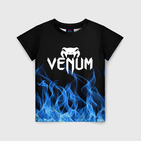 Детская футболка 3D с принтом VENUM. в Екатеринбурге, 100% гипоаллергенный полиэфир | прямой крой, круглый вырез горловины, длина до линии бедер, чуть спущенное плечо, ткань немного тянется | mma | sport | venum | бокс | венум | единоборство | мма | спорт