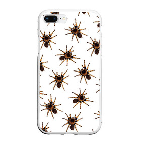 Чехол для iPhone 7Plus/8 Plus матовый с принтом В пауках в Екатеринбурге, Силикон | Область печати: задняя сторона чехла, без боковых панелей | pattern | spider | джунгли | дикие | животные | жуки | звери | лапы | мерзкие | монстр | насекомые | паттерн | паук | пауки | паутина | паучок | птицеед | страшный | существа | тараканы | тарантул | тропики