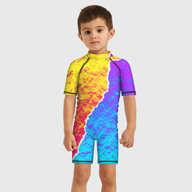 Детский купальный костюм 3D с принтом Цветные переливы в Екатеринбурге, Полиэстер 85%, Спандекс 15% | застежка на молнии на спине | абстрактный | блестящие | волны | геометрия | градиент | краски | летний | лето | море | небо | неоновые | облака | океан | перламутр | поп | радуга | радужный | разноцветные | река | ретро | русалка