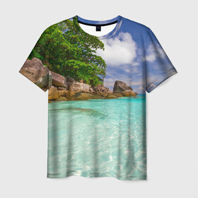 Мужская футболка 3D с принтом Пхукет в Екатеринбурге, 100% полиэфир | прямой крой, круглый вырез горловины, длина до линии бедер | phuket | бангкок | королевство | курорт | море | острова | отдых | пальмы | песок | пляж | природа | путешествие | солнце | тай | тайланд