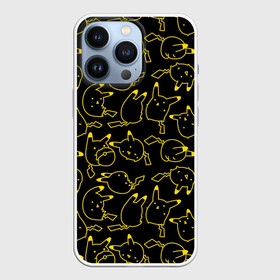 Чехол для iPhone 13 Pro с принтом Покемоны в Екатеринбурге,  |  | doodling | pikachu | pokemon | textures | дудлинг | желтый покемон | пика пика | пикачу | покемон | покемоны | стикербомбинг | текстуры | фон