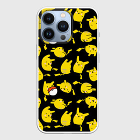 Чехол для iPhone 13 Pro с принтом Пикачу в Екатеринбурге,  |  | doodling | pikachu | pokemon | textures | дудлинг | желтый покемон | пика пика | пикачу | покемон | покемоны | стикербомбинг | текстуры | фон