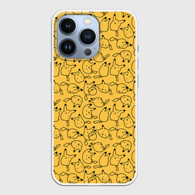 Чехол для iPhone 13 Pro с принтом Покемон Пикачу в Екатеринбурге,  |  | doodling | pikachu | pokemon | textures | дудлинг | желтый покемон | пика пика | пикачу | покемон | покемоны | стикербомбинг | текстуры | фон
