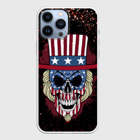 Чехол для iPhone 13 Pro Max с принтом Американский череп | American Skull (Z) в Екатеринбурге,  |  | shaman | skull | вождь | гот | дух | кладбище | крылья | мертвец | мертвый | панк | перья | рок | скелет | череп | шаман | эмо