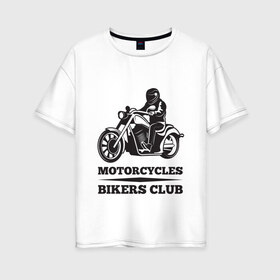 Женская футболка хлопок Oversize с принтом Biker (Z) в Екатеринбурге, 100% хлопок | свободный крой, круглый ворот, спущенный рукав, длина до линии бедер
 | 2020 | auto | bike | enduro | ktm | moto | motorcycle | rider | sport | авто | автомобиль | автомобильные | байк | бренд | ктм | марка | машины | мото | мотоциклы | спорт