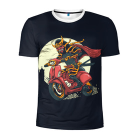 Мужская футболка 3D спортивная с принтом Samurai Biker (Z) в Екатеринбурге, 100% полиэстер с улучшенными характеристиками | приталенный силуэт, круглая горловина, широкие плечи, сужается к линии бедра | 2020 | auto | bike | moto | motorcycle | samurai | sport | авто | автомобиль | автомобильные | байк | бренд | буке | воин | вояк | марка | машины | мононофу | мото | мотоциклы | мститель | мушя | ниндзя | сабурай | самурай | слуга