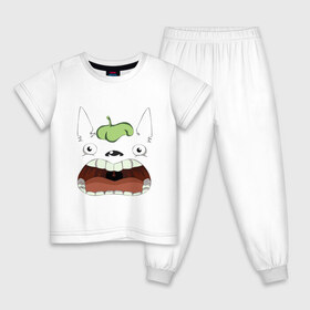 Детская пижама хлопок с принтом Scream Totoro в Екатеринбурге, 100% хлопок |  брюки и футболка прямого кроя, без карманов, на брюках мягкая резинка на поясе и по низу штанин
 | Тематика изображения на принте: forest | ghibli | japan | miyazaki | nature | neigbor | neighbour | totoro | анимация | аниме | гибли | друг | животные | лес | любовь | милый | мир | миядзаки | мульт | мультфильм | приключения | природа | сказка | сосед | тоторо
