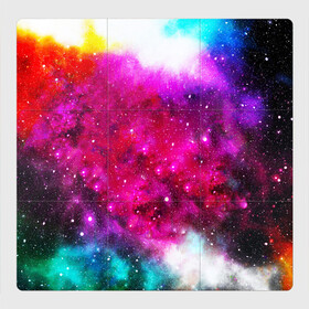 Магнитный плакат 3Х3 с принтом Туманность в Екатеринбурге, Полимерный материал с магнитным слоем | 9 деталей размером 9*9 см | Тематика изображения на принте: space | stars | абстракция | бесконечный | блестящий | вселенная | галактика | дым | звездная | звезды | космический | космос | краски | лето | материя | небо | неоновый | нло | ночь | облака | планеты | радуга