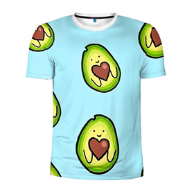 Мужская футболка 3D спортивная с принтом Милое авокадо в Екатеринбурге, 100% полиэстер с улучшенными характеристиками | приталенный силуэт, круглая горловина, широкие плечи, сужается к линии бедра | авокадо | арт | вкусняшка | мило | милое | рисунок | сердечко | сердце | фрукт | шоколад