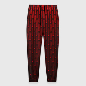 Мужские брюки 3D с принтом текстура красный градиент в Екатеринбурге, 100% полиэстер | манжеты по низу, эластичный пояс регулируется шнурком, по бокам два кармана без застежек, внутренняя часть кармана из мелкой сетки | Тематика изображения на принте: геометрия | градиент | красный | линии | поверхность | простота | симметрия | текстура | точки | черный