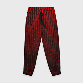 Детские брюки 3D с принтом текстура красный градиент в Екатеринбурге, 100% полиэстер | манжеты по низу, эластичный пояс регулируется шнурком, по бокам два кармана без застежек, внутренняя часть кармана из мелкой сетки | геометрия | градиент | красный | линии | поверхность | простота | симметрия | текстура | точки | черный