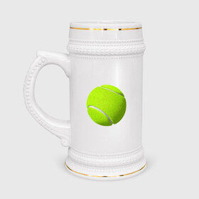 Кружка пивная с принтом Теннис в Екатеринбурге,  керамика (Материал выдерживает высокую температуру, стоит избегать резкого перепада температур) |  объем 630 мл | exclusive merch | большой | игра | мяч | спорт | теннис