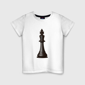 Детская футболка хлопок с принтом Король в Екатеринбурге, 100% хлопок | круглый вырез горловины, полуприлегающий силуэт, длина до линии бедер | exclusive merch | игра | интеллектуальная | король | спорт | фигура | шахматы