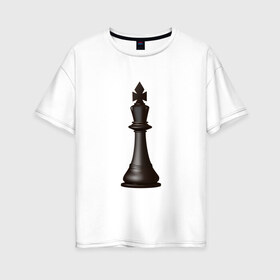 Женская футболка хлопок Oversize с принтом Король в Екатеринбурге, 100% хлопок | свободный крой, круглый ворот, спущенный рукав, длина до линии бедер
 | exclusive merch | игра | интеллектуальная | король | спорт | фигура | шахматы
