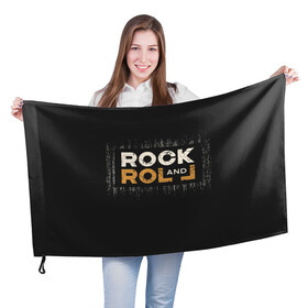 Флаг 3D с принтом Rock and Roll (Z) в Екатеринбурге, 100% полиэстер | плотность ткани — 95 г/м2, размер — 67 х 109 см. Принт наносится с одной стороны | rock | rock and roll | блюз | госпел | драйв | кантри | качайся и катись | музыка | музыкальная | панк | панки | рок | рок н ролл | рокер | хой