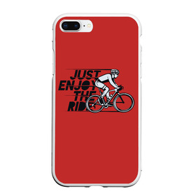 Чехол для iPhone 7/8 Plus матовый с принтом Just Enjoy the Ride (Z) в Екатеринбурге, Силикон | Область печати: задняя сторона чехла, без боковых панелей | bicycle | bicyclist | bike | biker | bmx | cycle | rider | байкер | бмх | вело | велогонщик | велосепедист | велосипед | велоспорт | гонщик