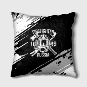 Подушка 3D с принтом FIREFIGHTER 1649 RUSSIA в Екатеринбурге, наволочка – 100% полиэстер, наполнитель – холлофайбер (легкий наполнитель, не вызывает аллергию). | состоит из подушки и наволочки. Наволочка на молнии, легко снимается для стирки | Тематика изображения на принте: 112 | 27 декабря | firefighter | багор | белая | герб | гкчс | знак | лого | логотип | маска | мчс | мчсник | пожарная охрана | пожарник | пожарный | пч | россии | рф | серая | символ | служба | состаренная