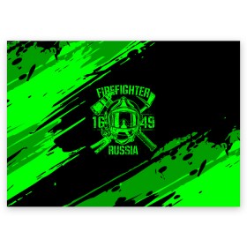 Поздравительная открытка с принтом FIREFIGHTER 1649 RUSSIA в Екатеринбурге, 100% бумага | плотность бумаги 280 г/м2, матовая, на обратной стороне линовка и место для марки
 | 112 | firefighter | багор | герб | гкчс | зеленая | знак | лого | логотип | мчс | мчсник | пожарная охрана | пожарник | пожарный | пч | россии | рф | серая | символ | служба | спасатель | спасения | топор | флаг